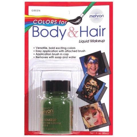 Body & Hair Liquid Green Halloween Makeup