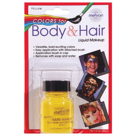 Yellow Body & Hair Liquid Halloween Makeup